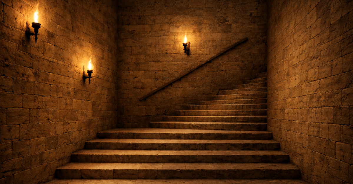 Stone stairs ascending