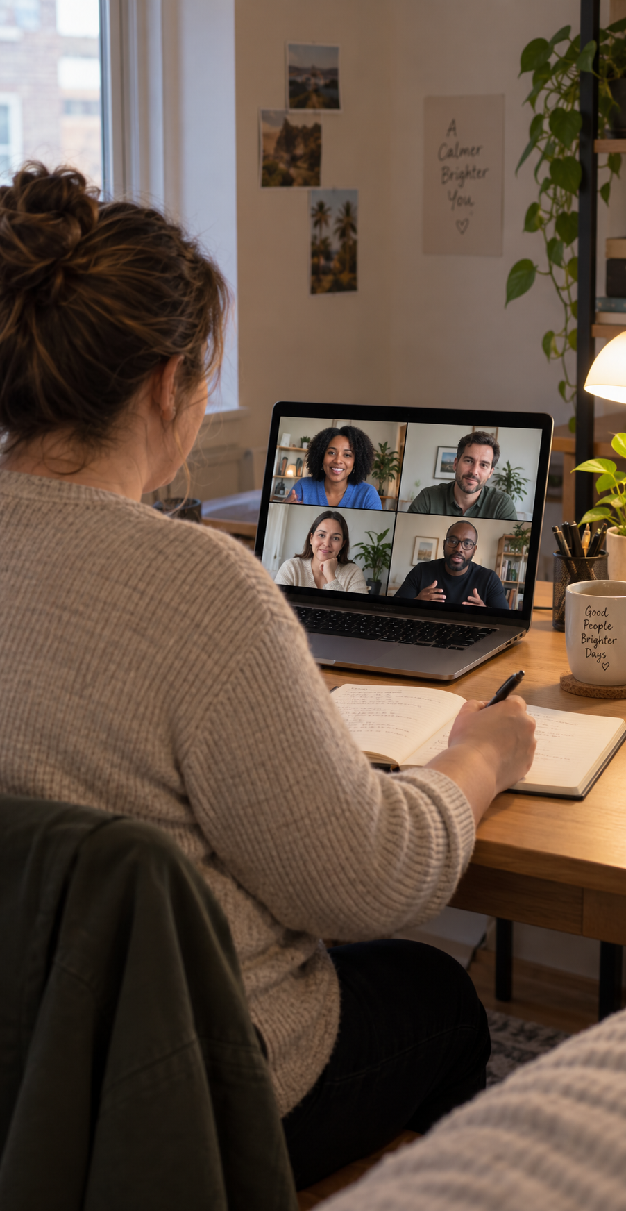 Student joining a Kumaya World community video call